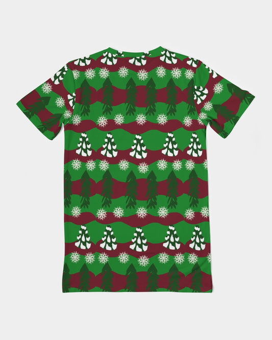 Snowy Evergreen Pattern Men's Everyday Pocket Tee