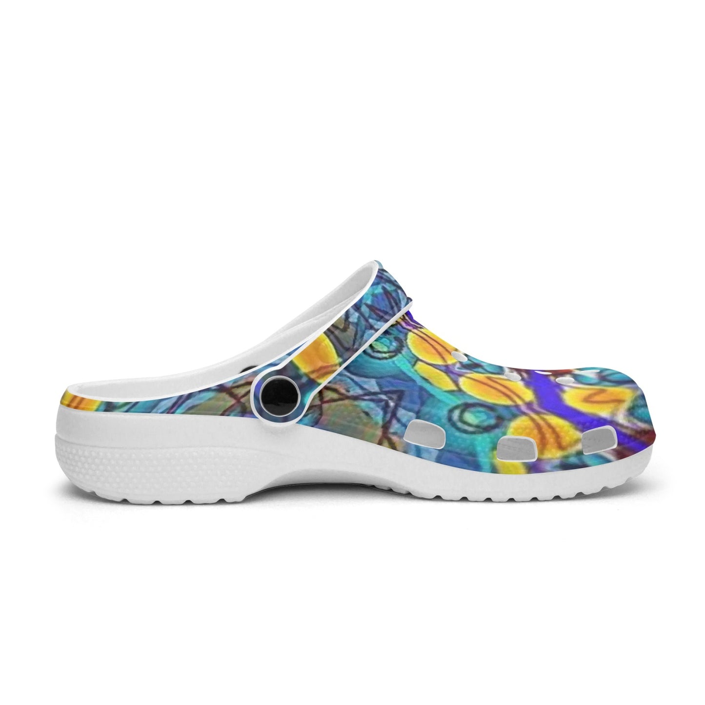 Blue Green Kaleidoscope 413. All Over Printed Clogs