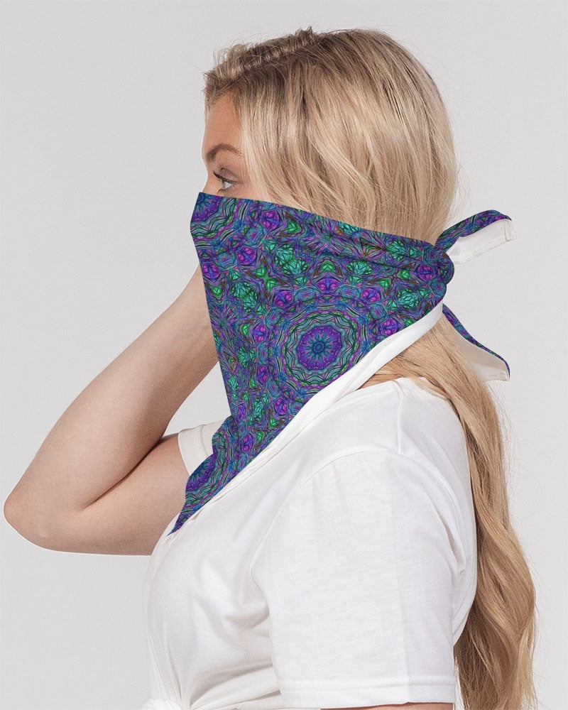 Blue Green Purple Kaleidoscope Bandana Set