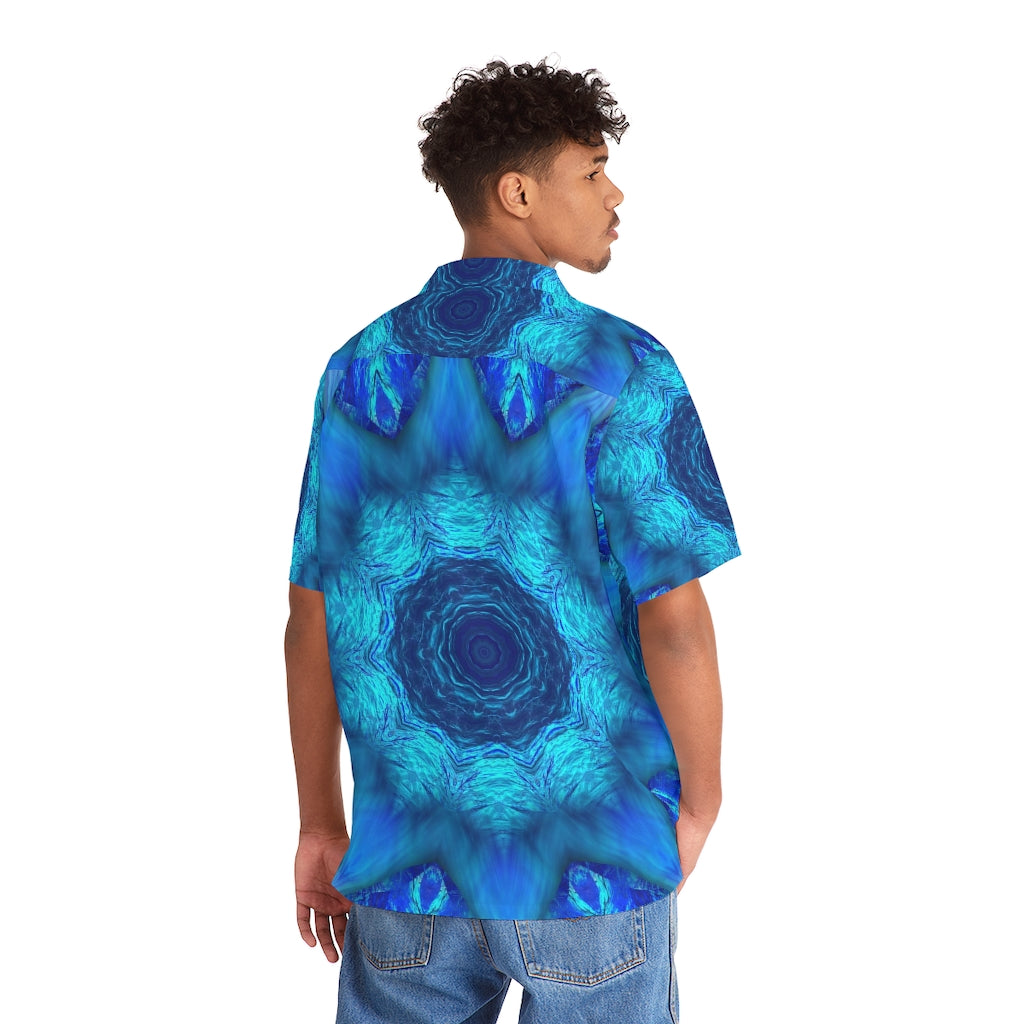 Blue Water Kaleidoscope Men's Hawaiian Shirt (AOP)