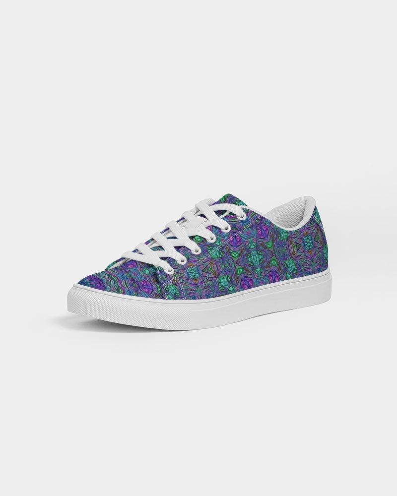Blue Green Purple Kaleidoscope Men's Faux-Leather Sneaker