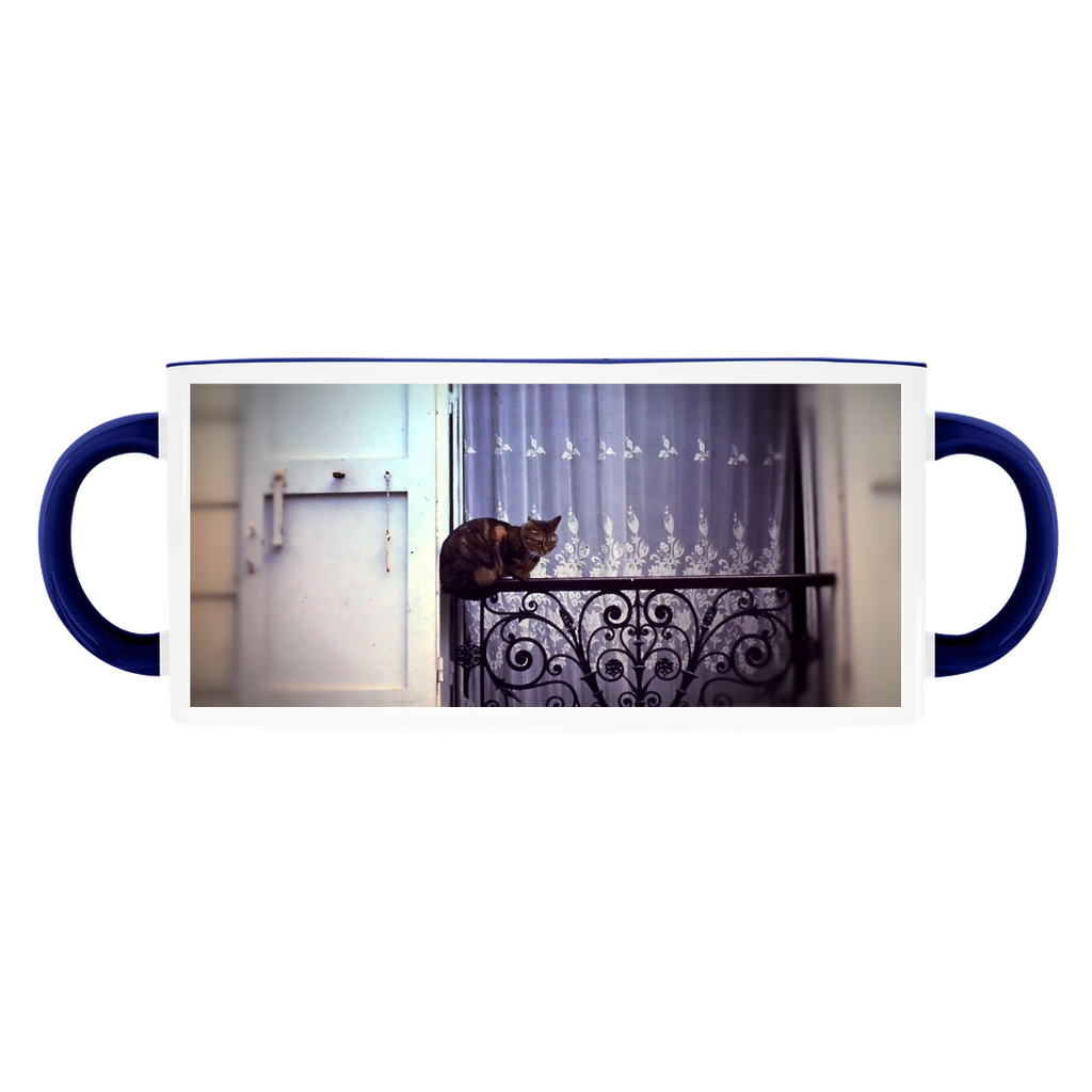 Cat on a French Balcony 1967 Accent Mugs
