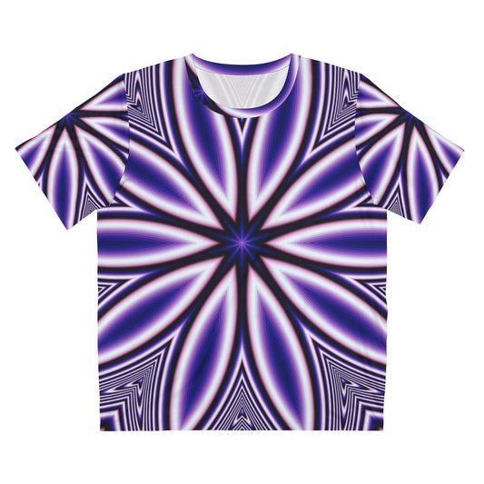 Blue Fractal Flower Kaleidoscope Unisex AOP Cut & Sew T-Shirt