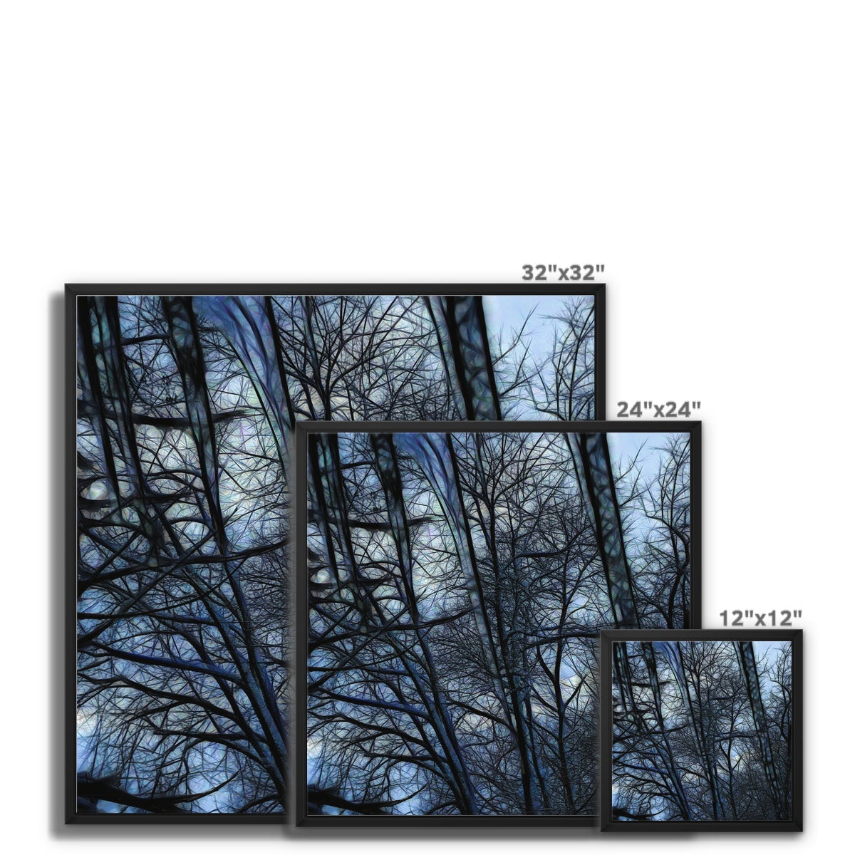 Twilight Icicles Framed Canvas