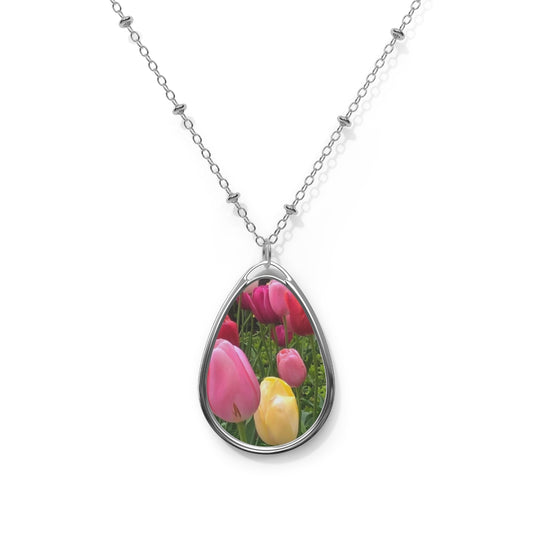 Home Chicago Tulips Oval Necklace