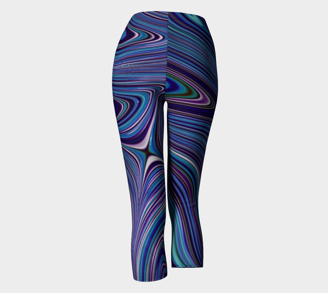 Blue Fractal Swirls Capris