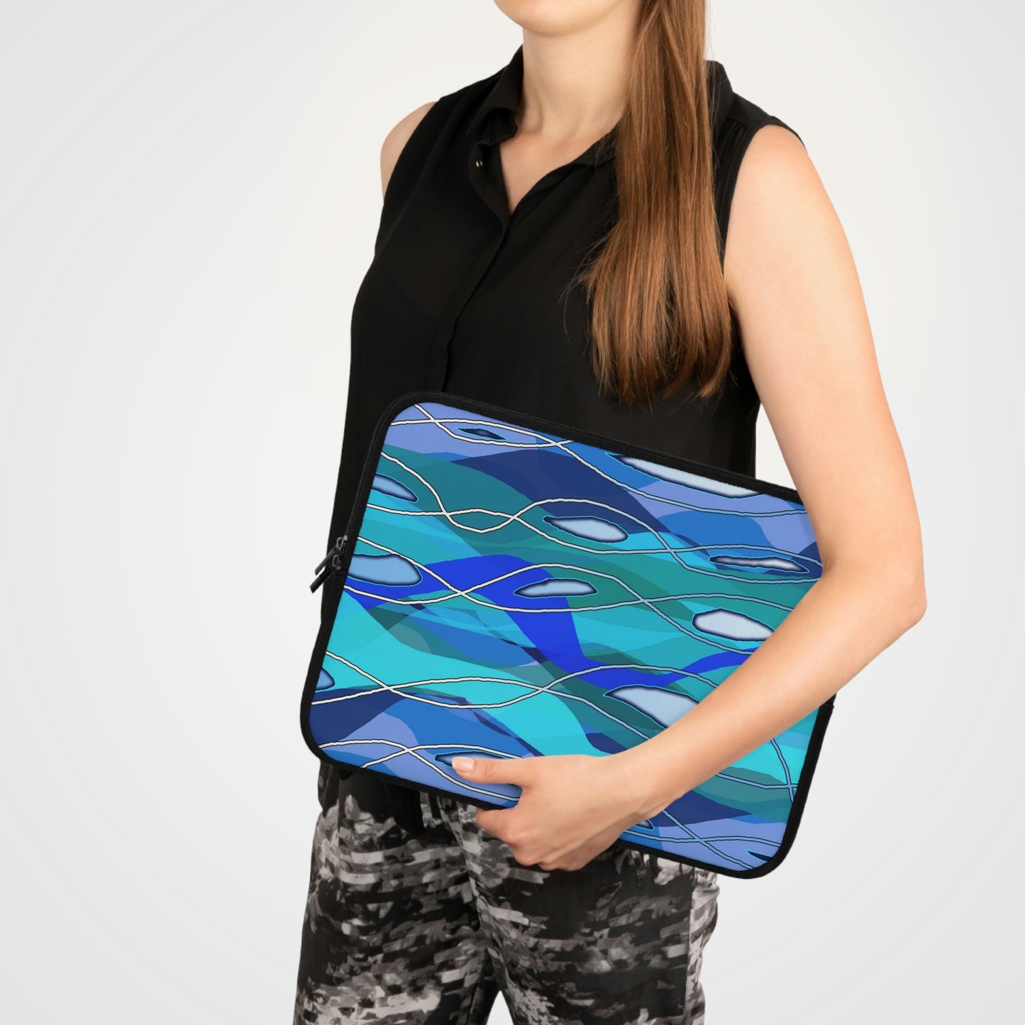 Wavy Blue Laptop Sleeve