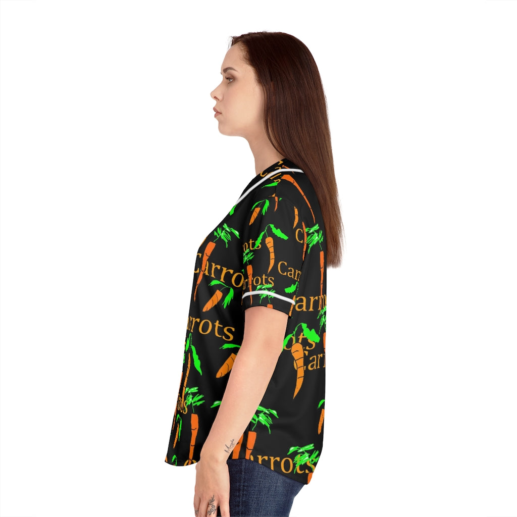 Carrots Pattern Women's Baseball Jersey (AOP)