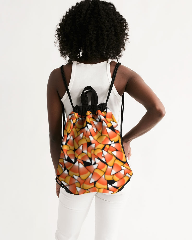 Candy Corn Pattern Canvas Drawstring Bag