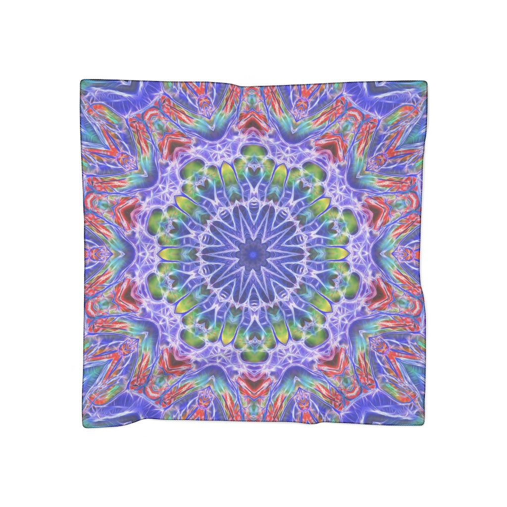 Blue Red Kaleidoscope Poly Scarf