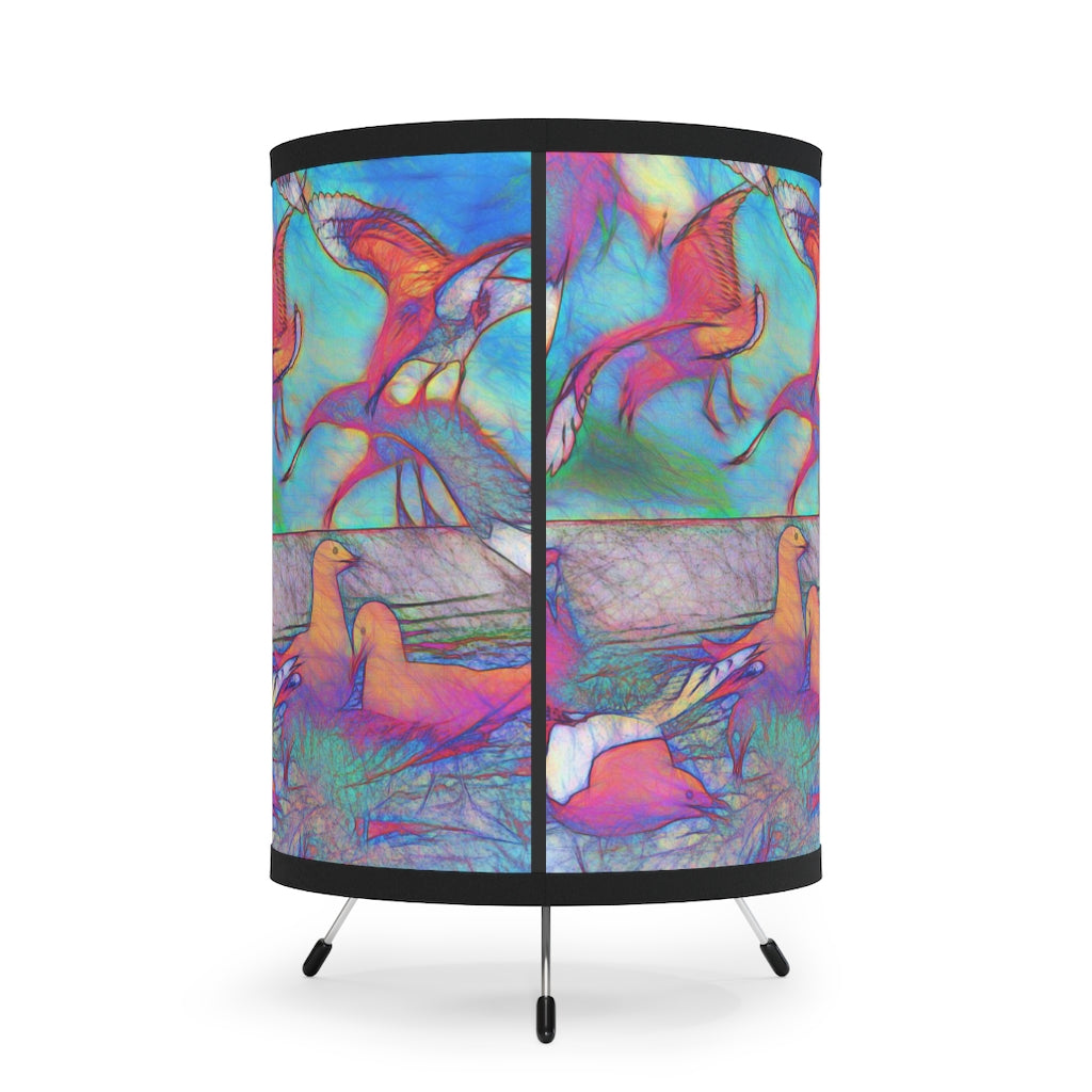 Seagulls Tripod Lamp with High-Res Printed Shade, US\CA plug