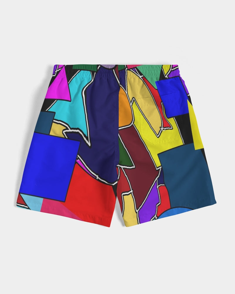 Crazy Color Abstract Men's Swim Trunk
