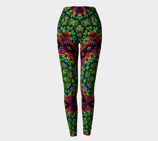 Curly Green Kaleidoscope Leggings