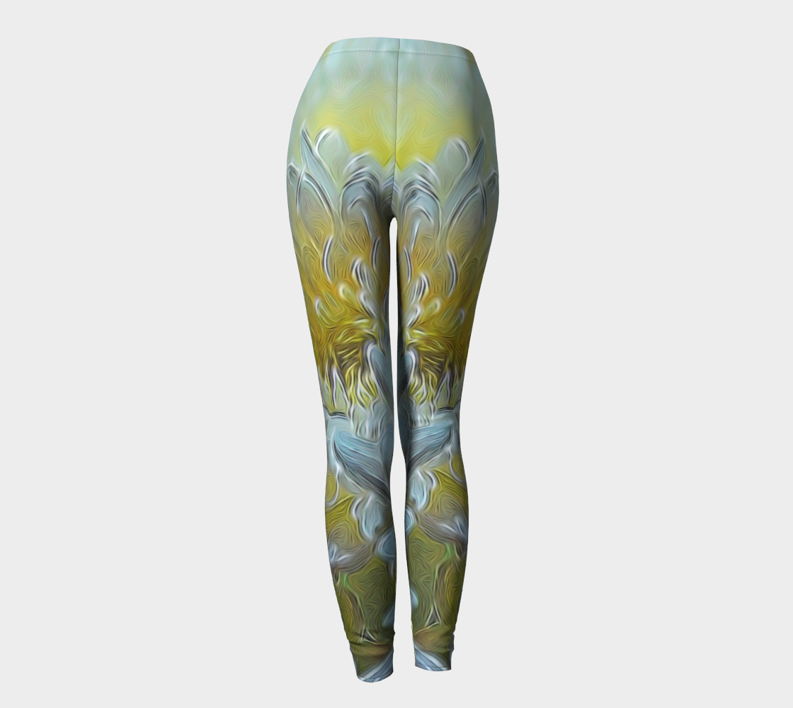 White Chrysanthemum Leggings