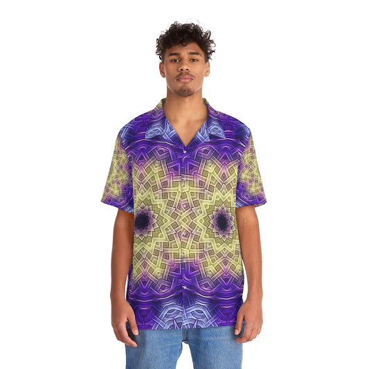 Purple Celtic Knot Kaleidoscope Men's Hawaiian Shirt (AOP)