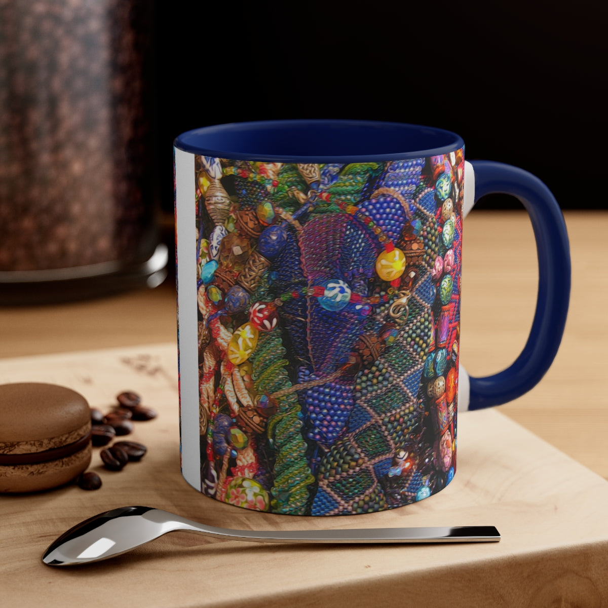Beaded Jewelry Still Life Accent Coffee Mug, 11oz