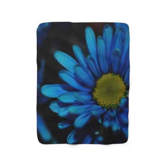 Blue Daisy Sherpa Fleece Blanket