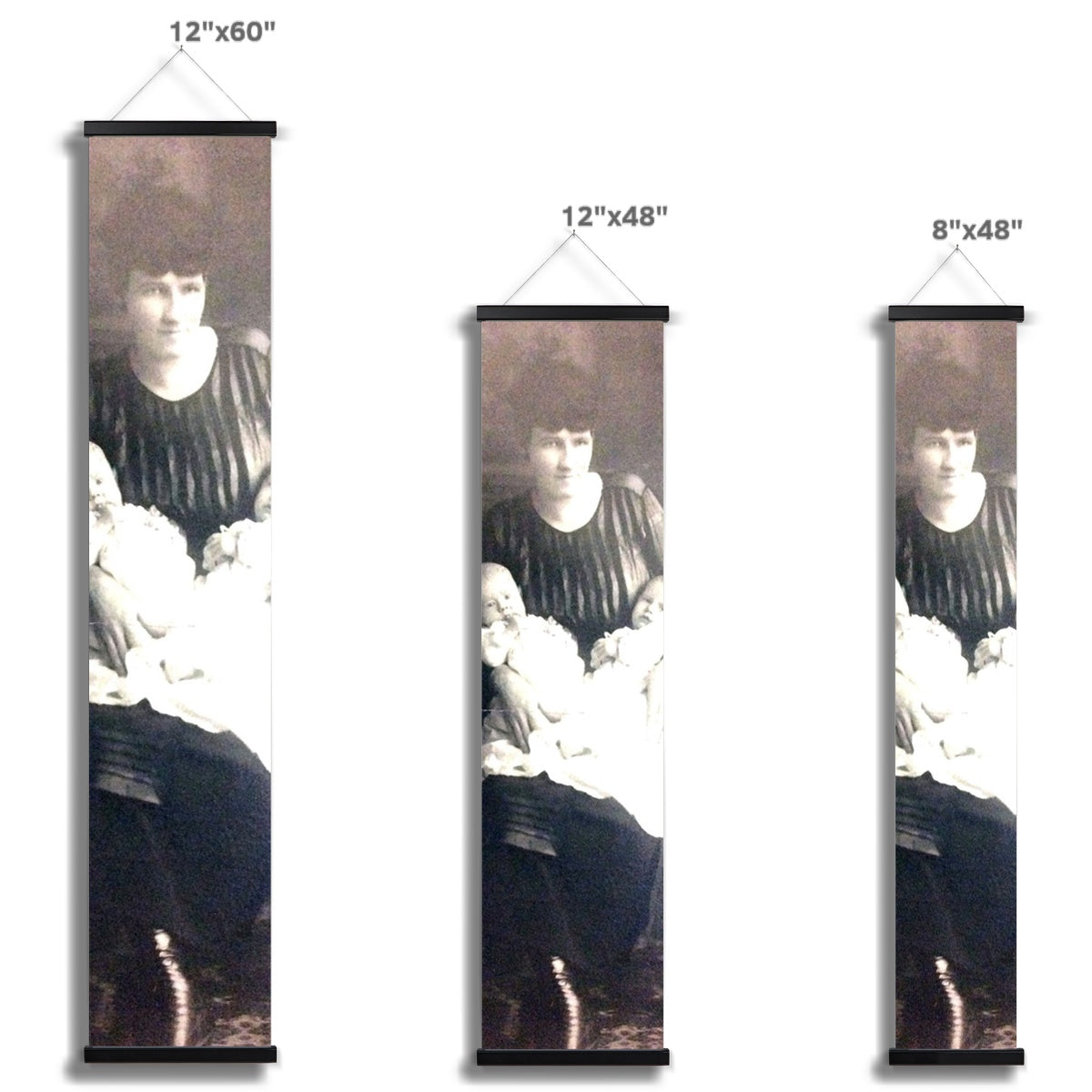 Early 1900s Mother and Twins Wall Height Chart