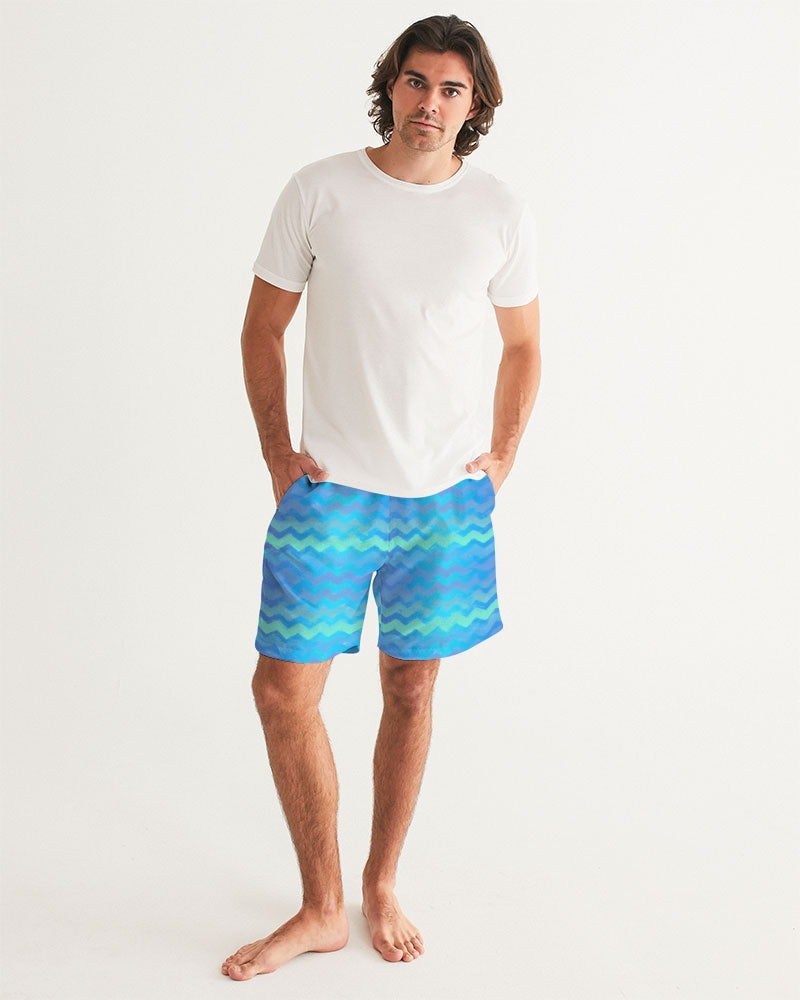 Mermaid Stripes Men's Swim Trunk