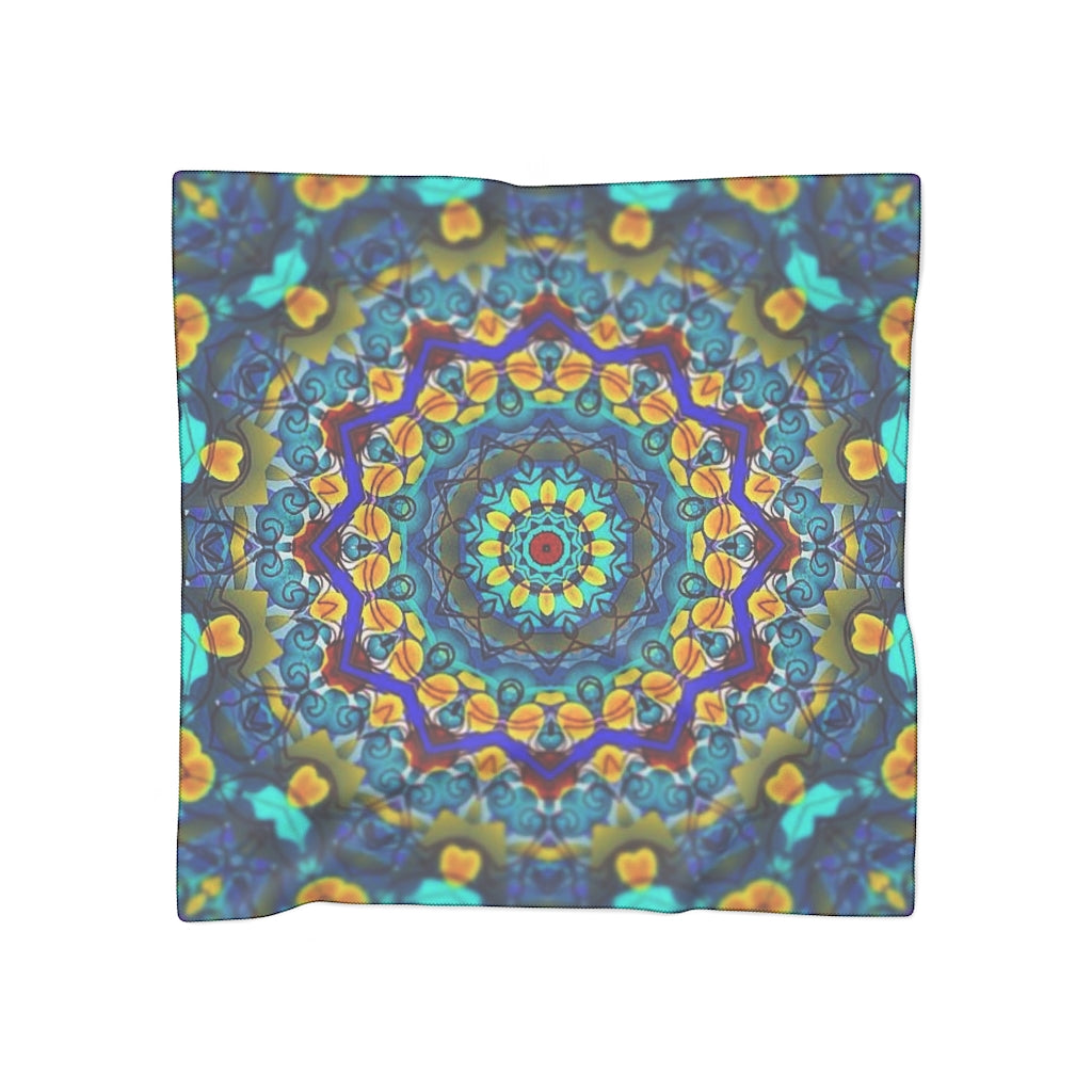 Blue Green Kaleidoscope Poly Scarf