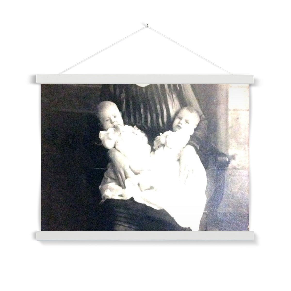 Early 1900s Mother and Twins Fine Art Print with Hanger