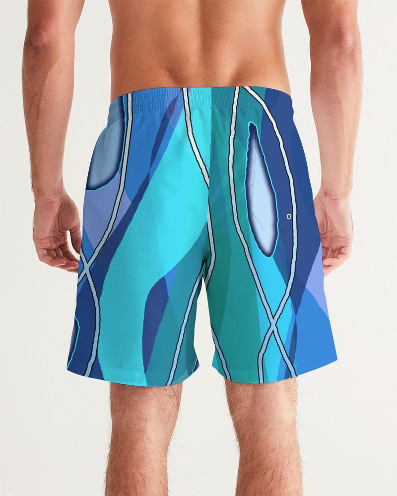 Wavy Blue Men's Swim Trunk