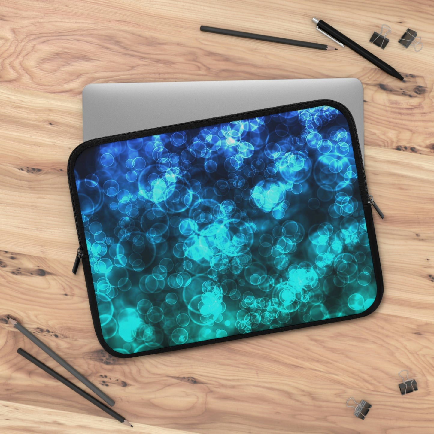 Blue Ocean Bokeh Laptop Sleeve