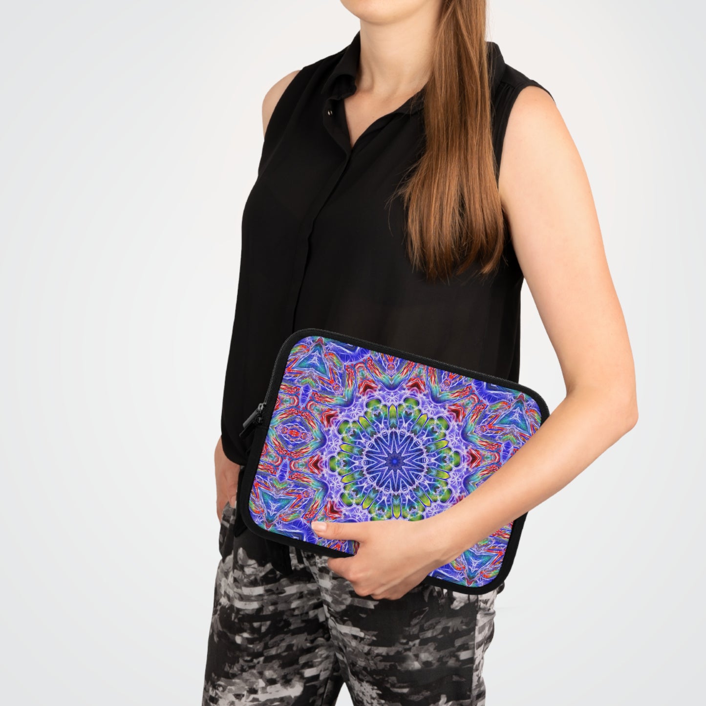 Blue Red Kaleidoscope Laptop Sleeve