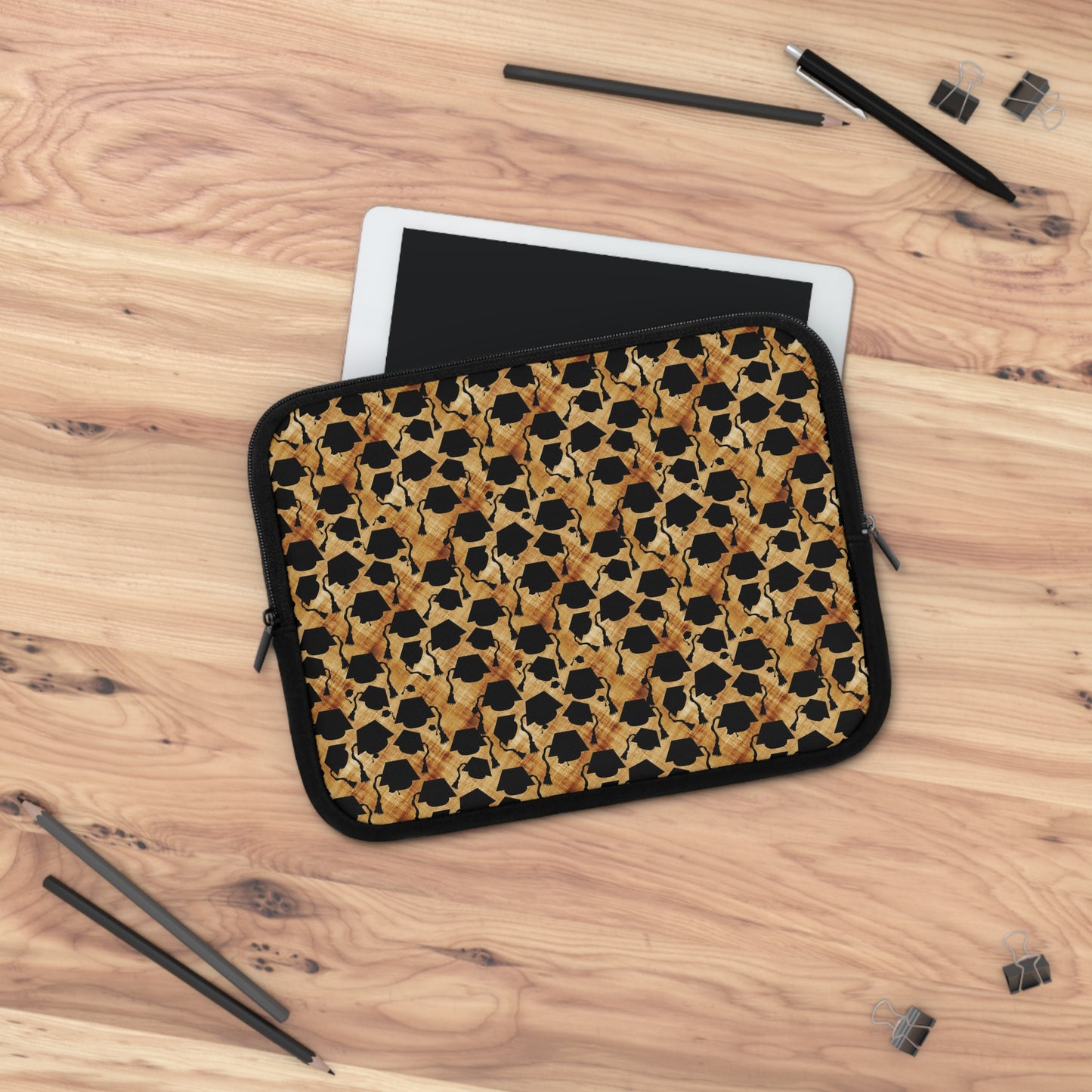 Graduation Hats Pattern Laptop Sleeve