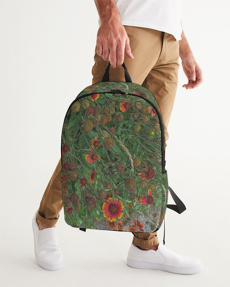 Orange Flower Garden Large Backpack