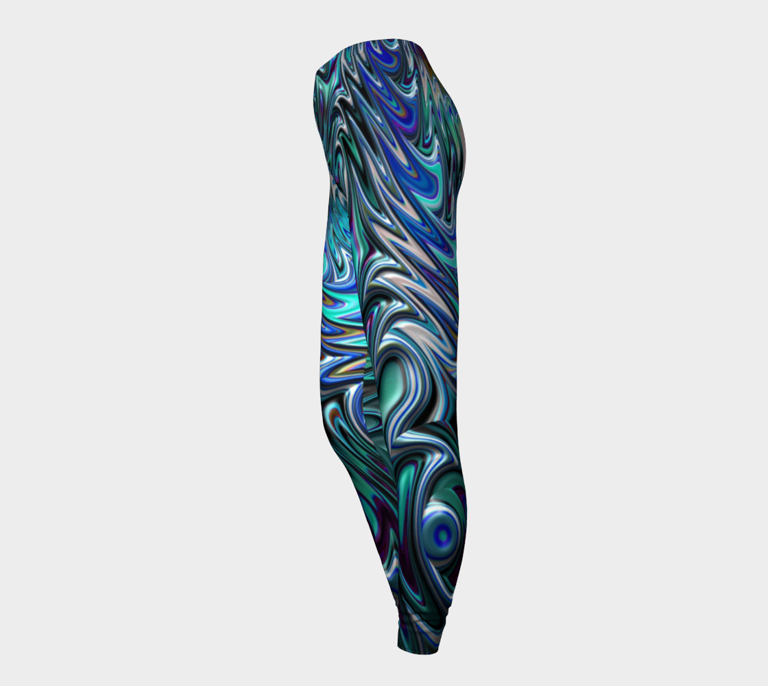 Blue Swirl Fractal Leggings