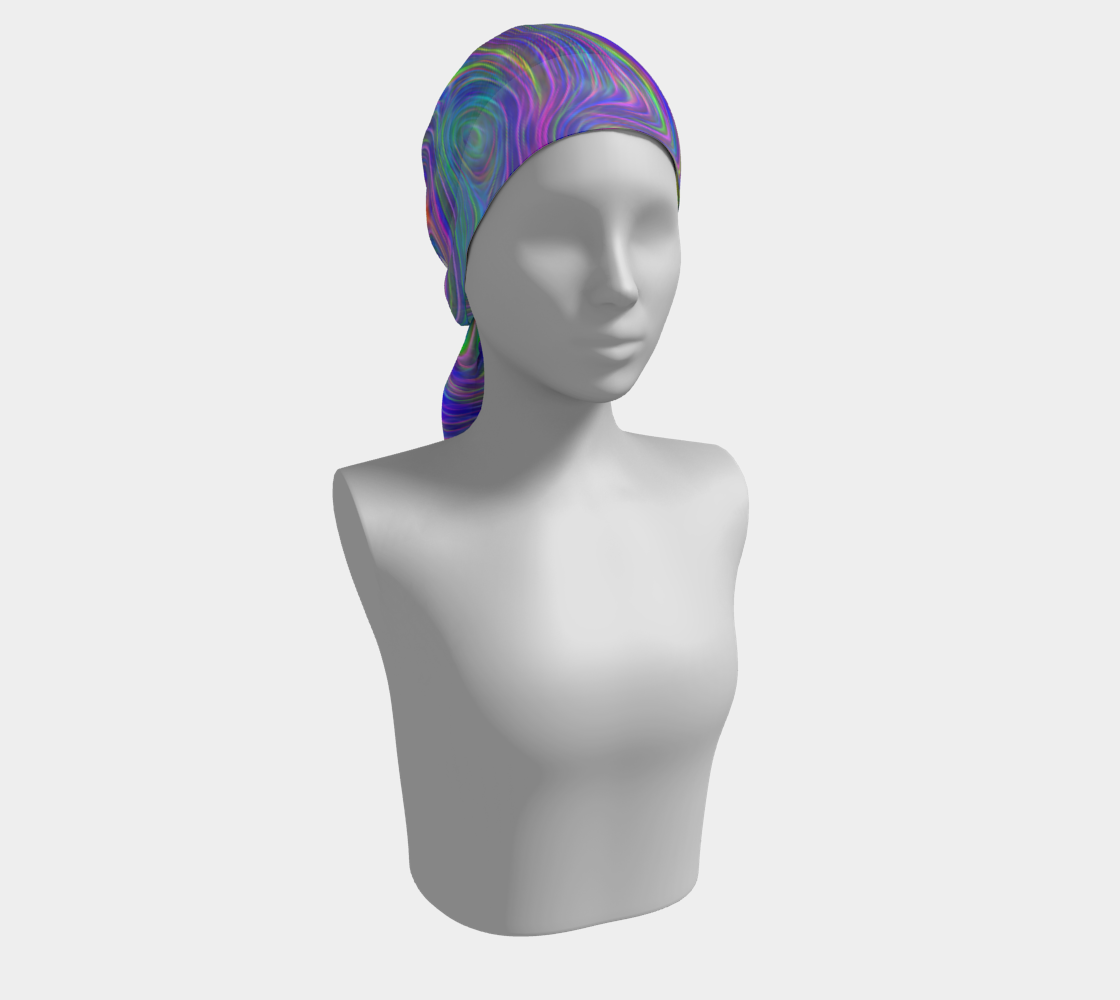 Abstract in Blue Long Scarf