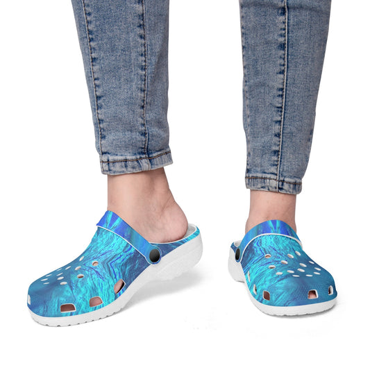 Blue Water Kaleidoscope 413. All Over Printed Clogs