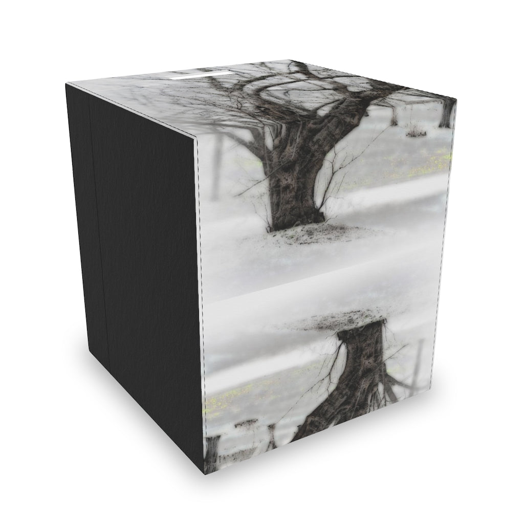 Old Tree On White Felt Storage Box