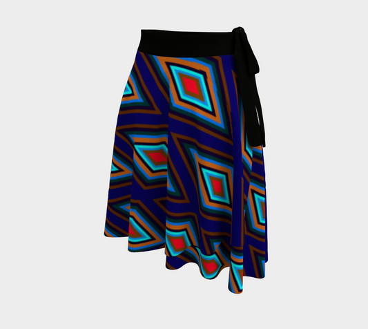 Colorful Diamonds Variation 3 Wrap Skirt