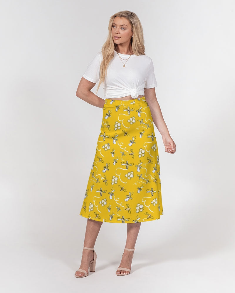 Honey B ees Women's A-Line Midi Skirt