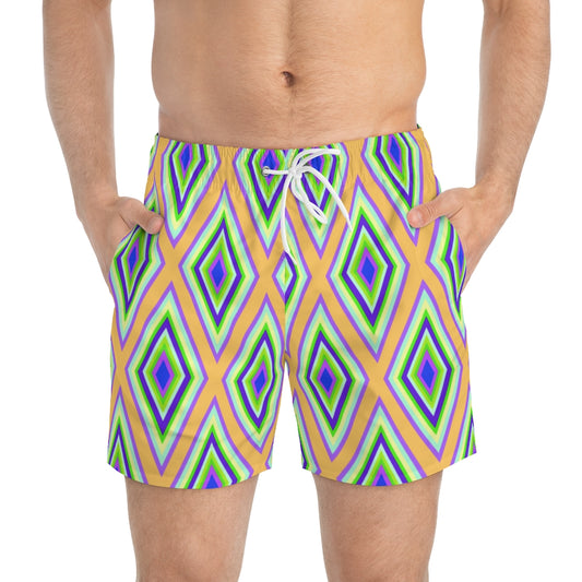 Colorful Diamonds Variation 1 Swim Trunks
