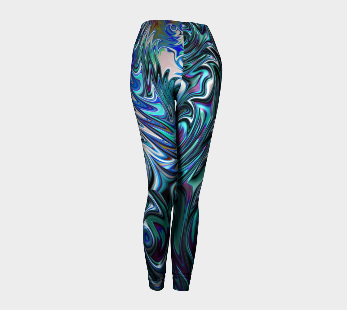 Blue Swirl Fractal Leggings