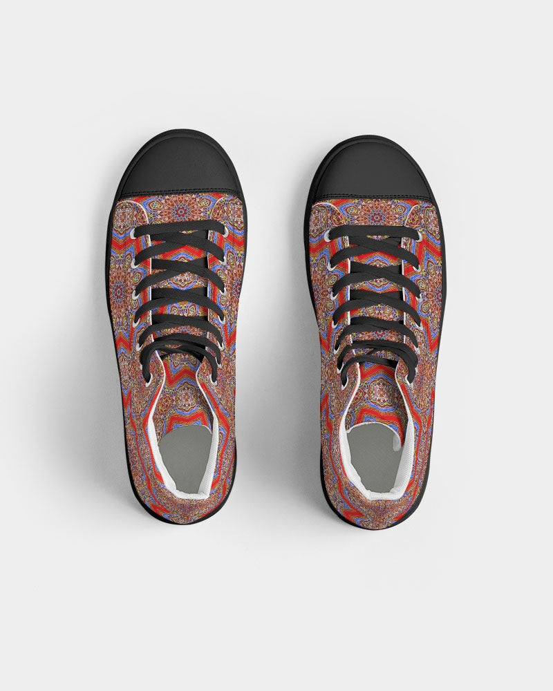Medieval Kaleidoscope Women's Hightop Canvas Shoe - Black