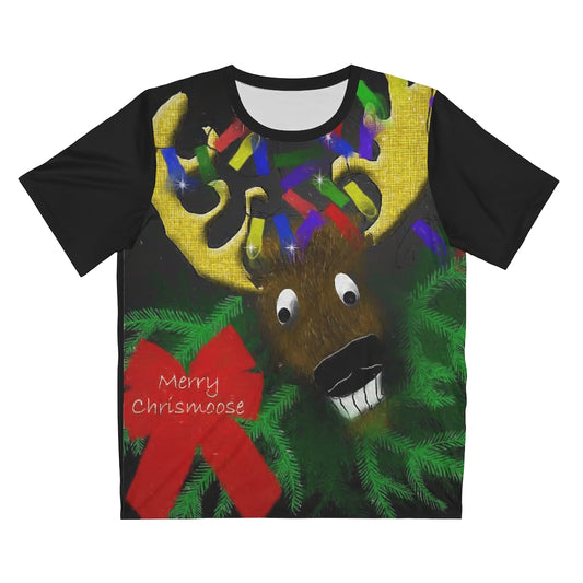 Merry Chrismoose Unisex AOP Cut & Sew T-Shirt