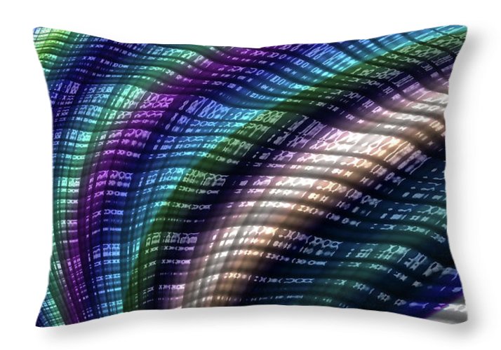 Candy Plaid Fractal - Throw Pillow
