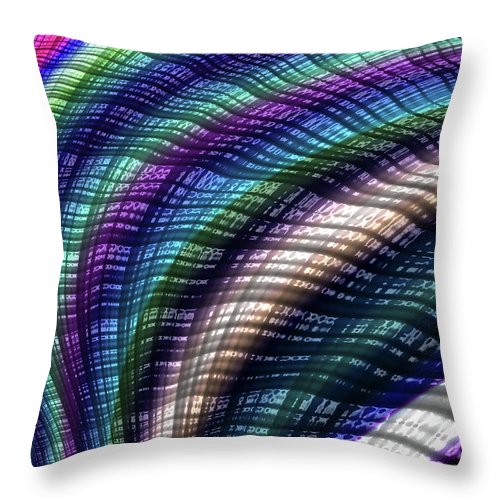 Candy Plaid Fractal - Throw Pillow