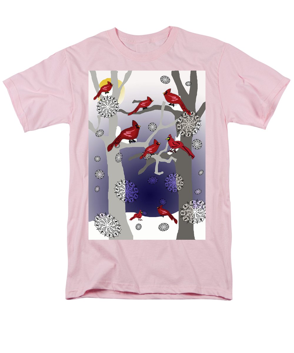 Cardinals In The Snow - Men's T-Shirt (Regular Fit)