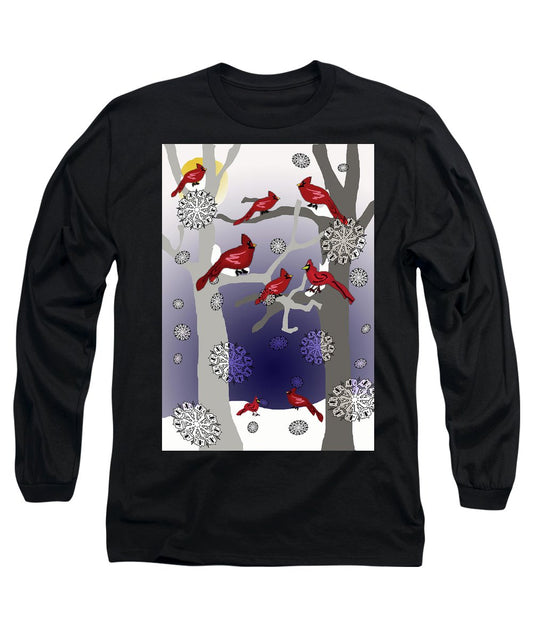 Cardinals In The Snow - Long Sleeve T-Shirt
