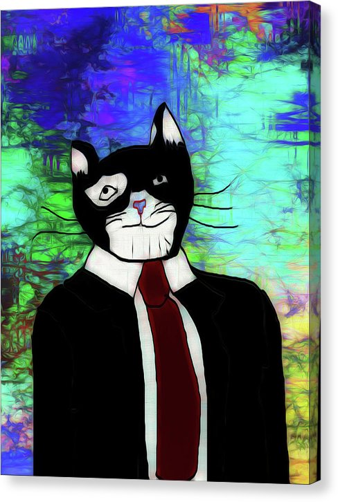 Cat In A Tie - Canvas Print