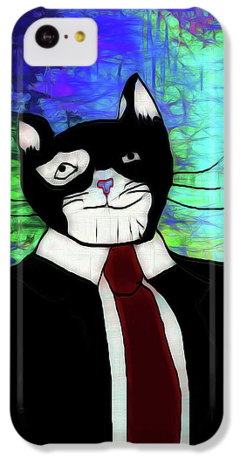 Cat In A Tie - Phone Case