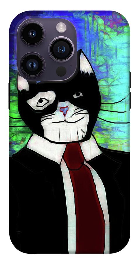Cat In A Tie - Phone Case