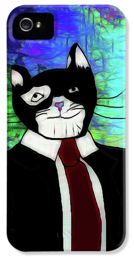 Cat In A Tie - Phone Case