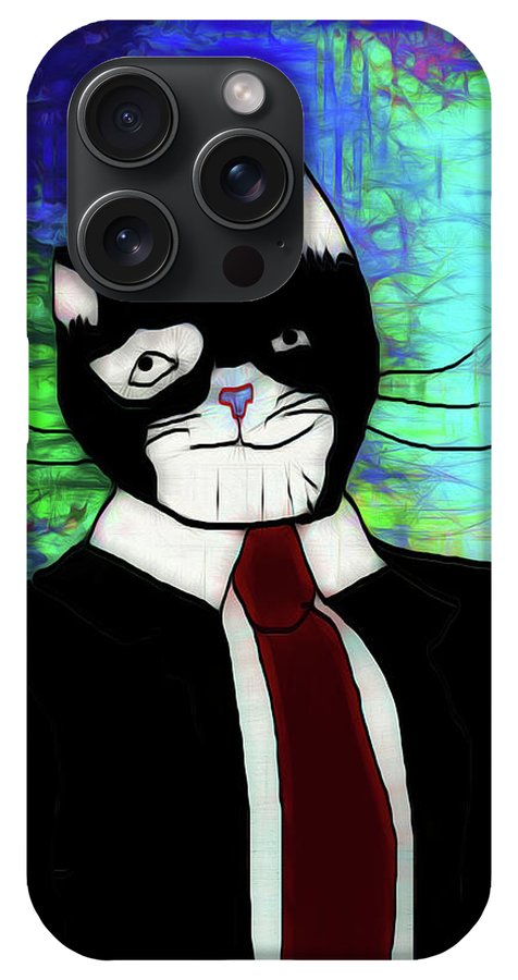 Cat In A Tie - Phone Case