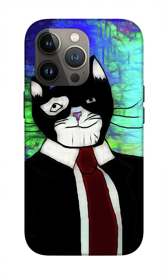 Cat In A Tie - Phone Case